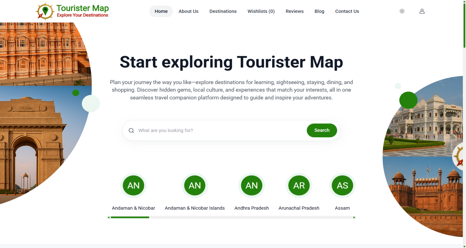 Tourister Map – Travel Platform