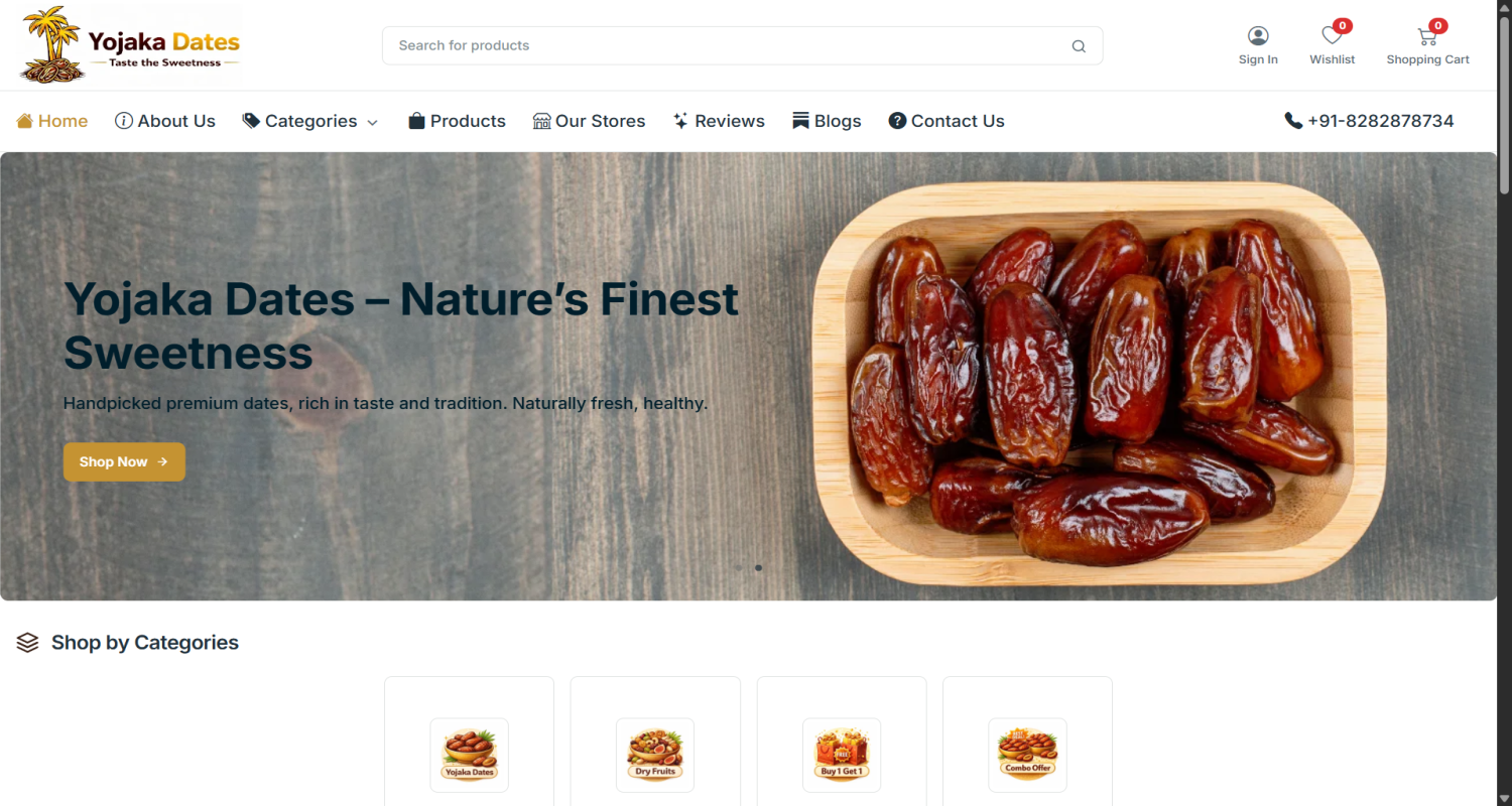 Yojaka Dates E-Commerce Platform